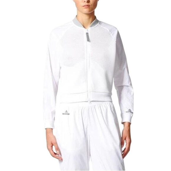 Stella Mccartney x Adidas White Mesh Bomber Jacket Designer Size XS - Picture 1 of 10